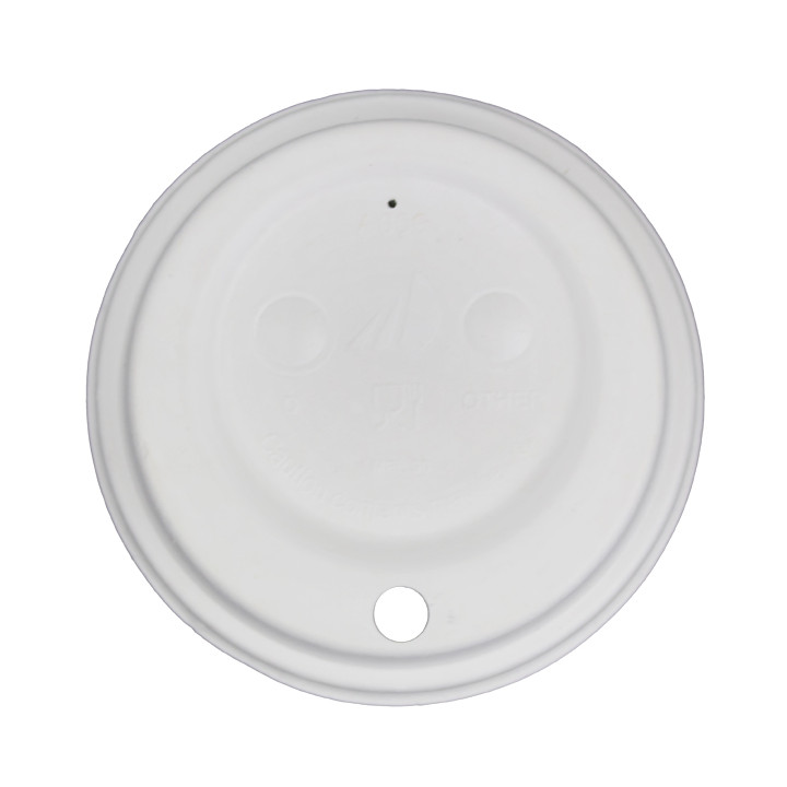Lid with Hole of Moulded Cellulose Fibre White Ø9cm (1.200 Units)