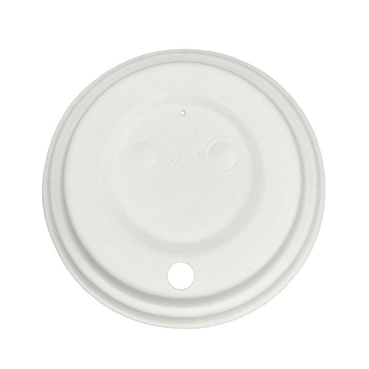 Lid with Hole of Moulded Cellulose Fibre White Ø8cm (1.800 Units)
