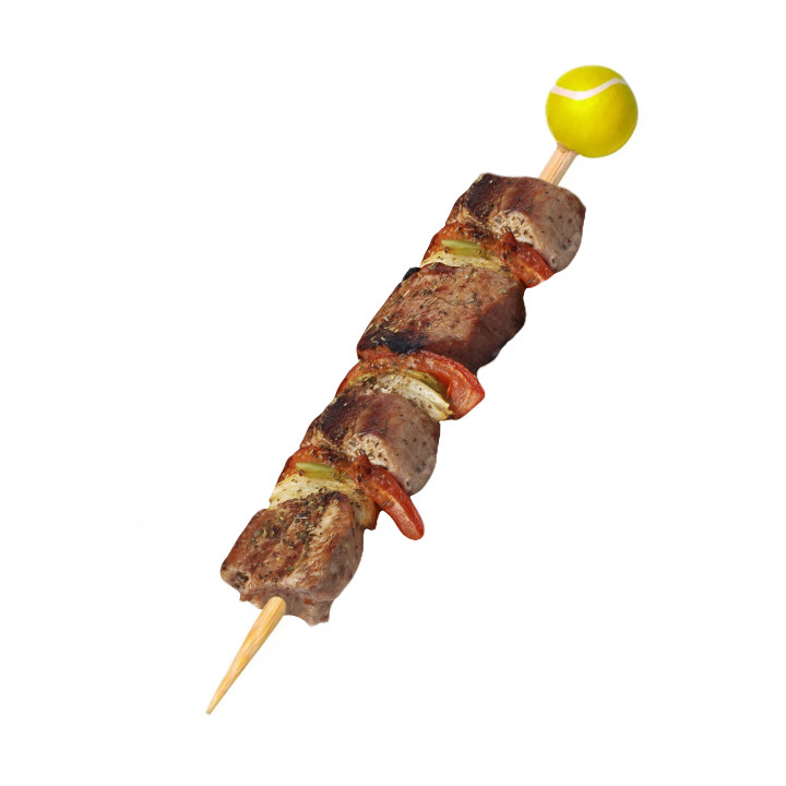 Bamboo Food Pick Tennis Design 12cm (1000 Units)