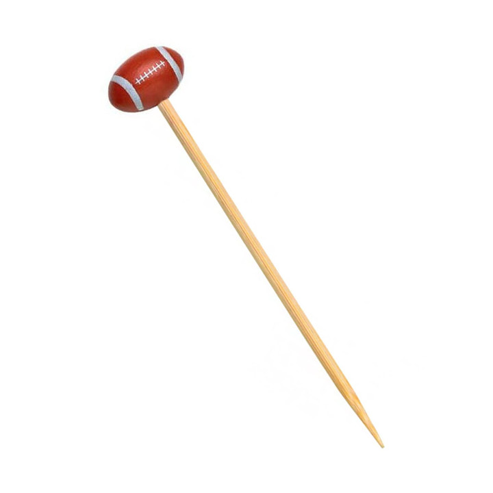 Bamboo Food Pick Rugby Design 12cm (1000 Units)