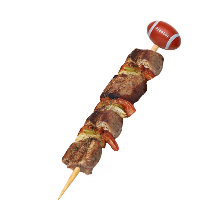 Bamboo Food Pick Rugby Design 12cm (1000 Units)