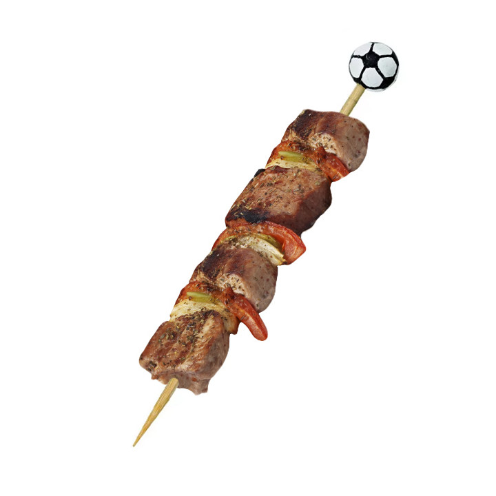 Bamboo Food Pick Football Design 12cm (100 Units)  