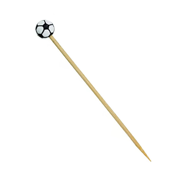 Bamboo Food Pick Football Design 12cm (1000 Units)