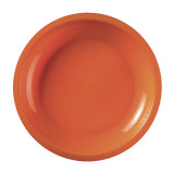Plastic Plate Flat Orange "Round" PP Ø18,5cm (50 Units) 