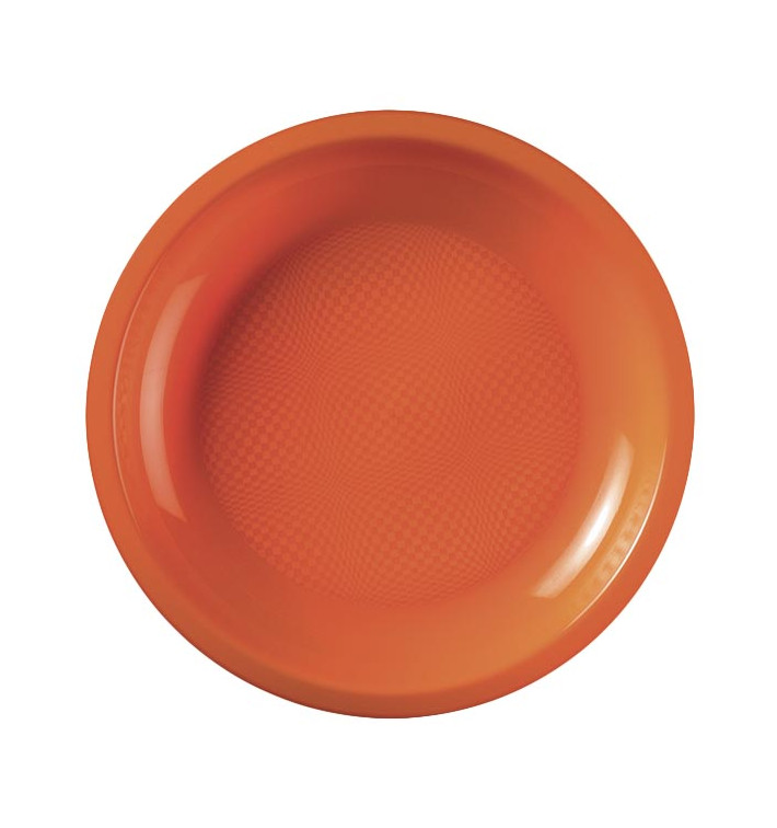 Plastic Plate Flat Orange "Round" PP Ø18,5cm (50 Units) 