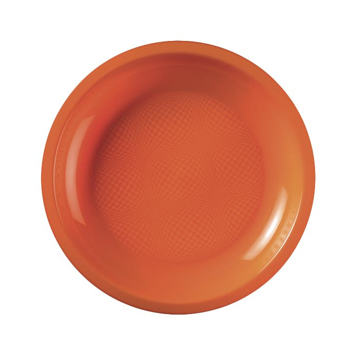 Plastic Plate Flat Orange "Round" PP Ø18,5cm (50 Units) 