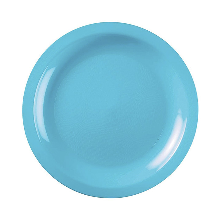 Plastic Plate Flat Turquoise Round shape PP Ø18,5cm (50 Units) 