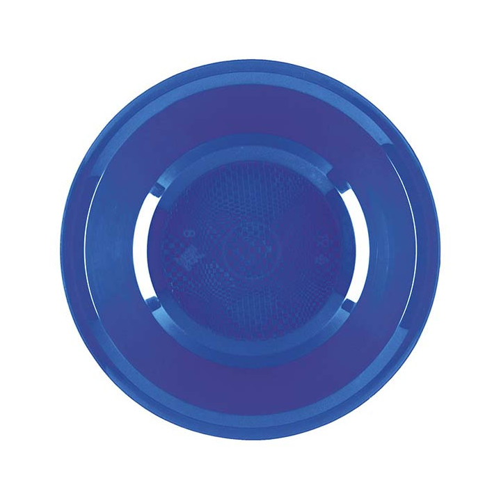 Plastic Plate Deep Mediterranean Blue "Round" PP Ø19,5 cm (50 Units) 