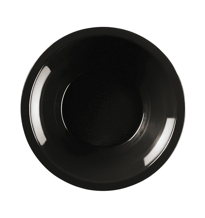 Plastic Plate Deep Black "Round" PP Ø19,5 cm (600 Units)