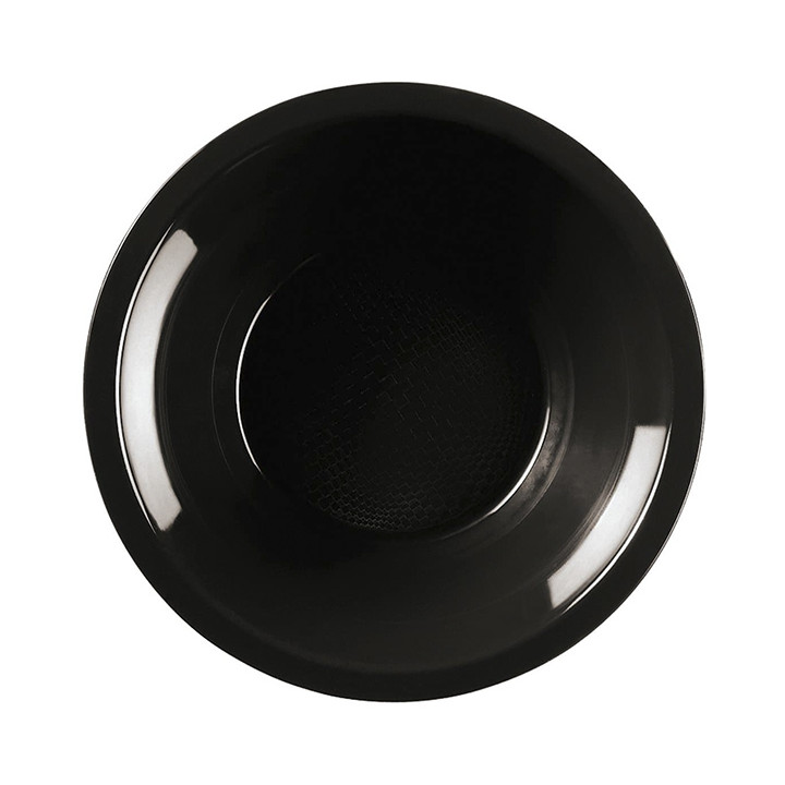 Plastic Plate Deep Black "Round" PP Ø19,5 cm (600 Units)