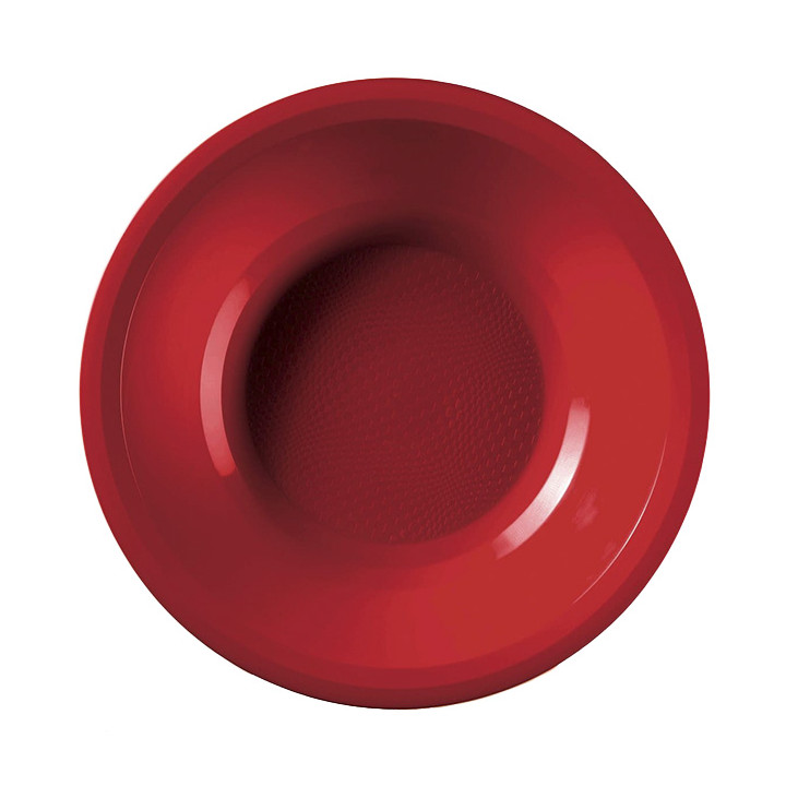 Plastic Plate Deep Red "Round" PP Ø19,5 cm (600 Units)