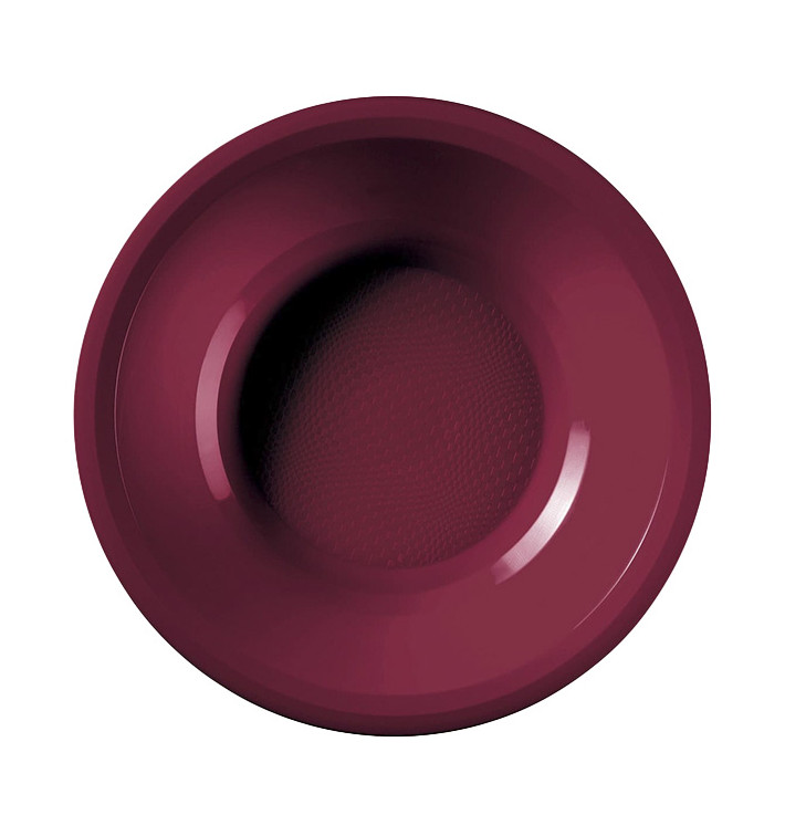 Plastic Plate Deep Burgundy "Round" PP Ø19,5 cm (50 Units) 