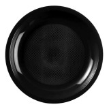 Plastic Plate Flat Black "Round" PP Ø22 cm (50 Units) 
