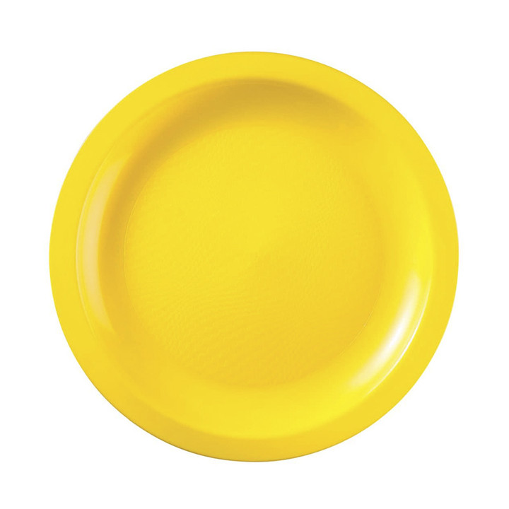 Plastic Plate Flat Yellow "Round" PP Ø22cm (600 Units)
