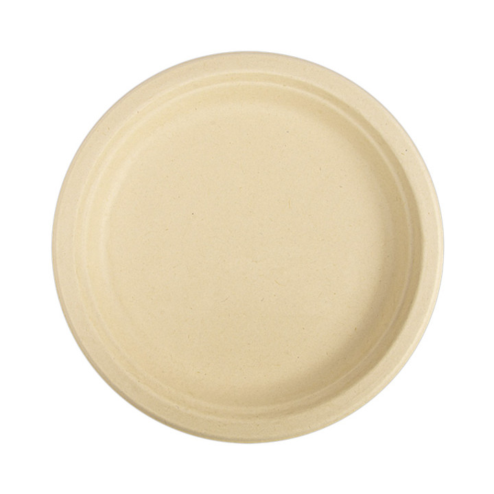 Sugarcane Plate Natural Ø23 cm (50 Units) 