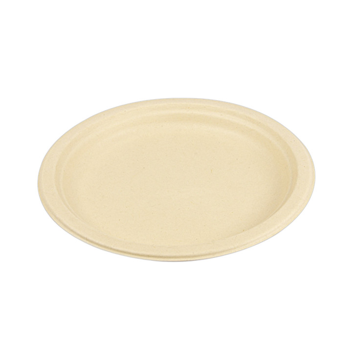 Sugarcane Plate Natural Ø23 cm (50 Units) 