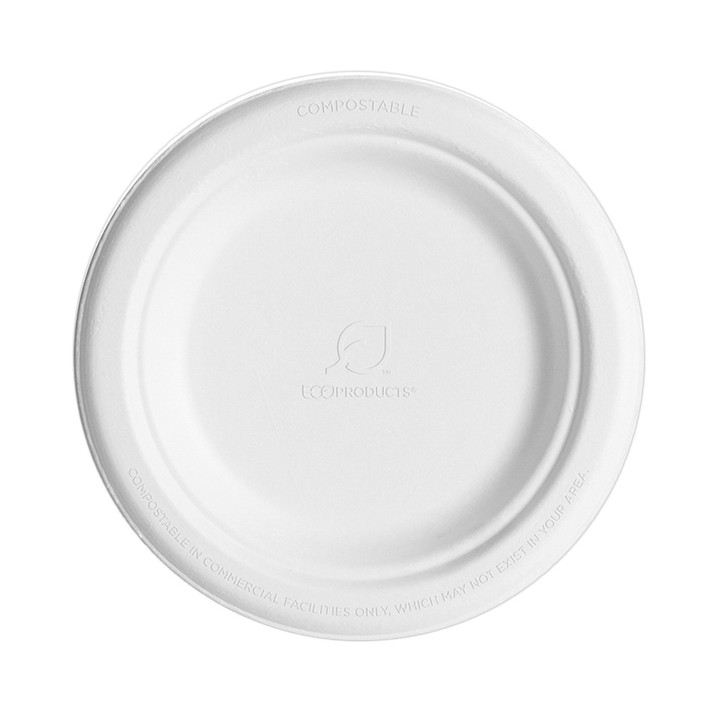 Sugarcane Plate White Ø15,5 cm (50 Units) 