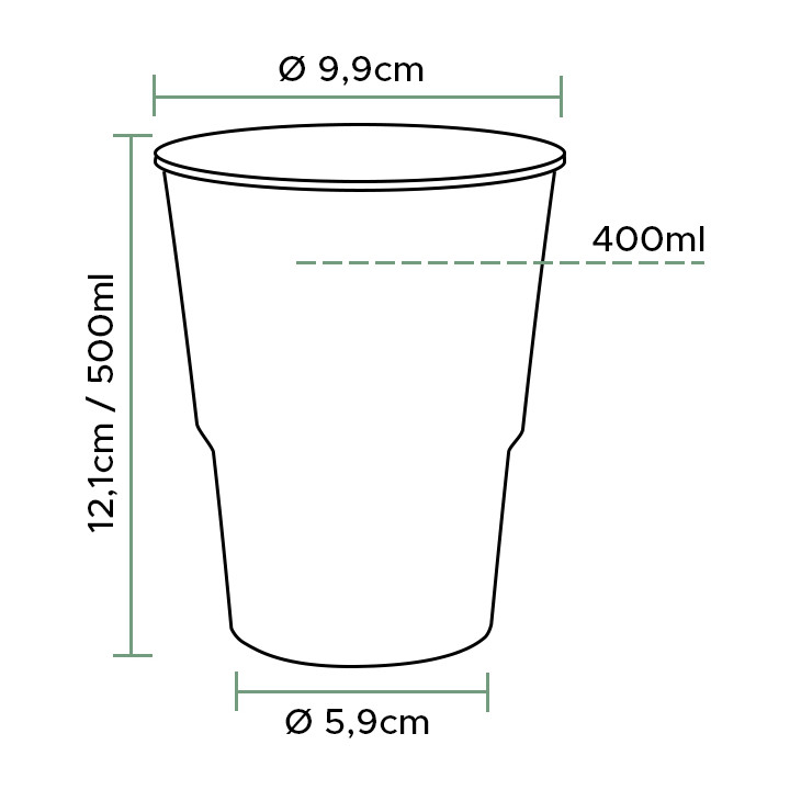 Plastic Cup PP Clear 500ml (50 Units) 