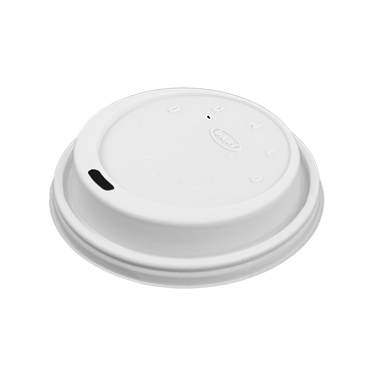 Plastic Lid PS "Cappuccino" White Ø9,4cm (100 Units)  