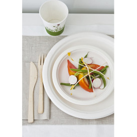 Sugarcane Plate White Ø18 cm (600 Units)