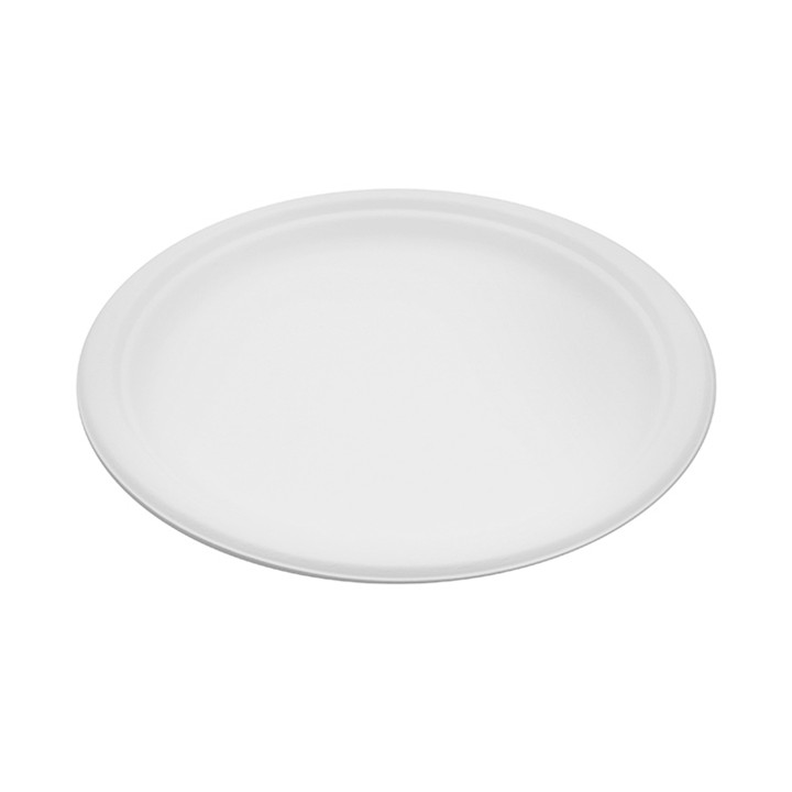 Sugarcane Plate White Ø26 cm (50 Units) 