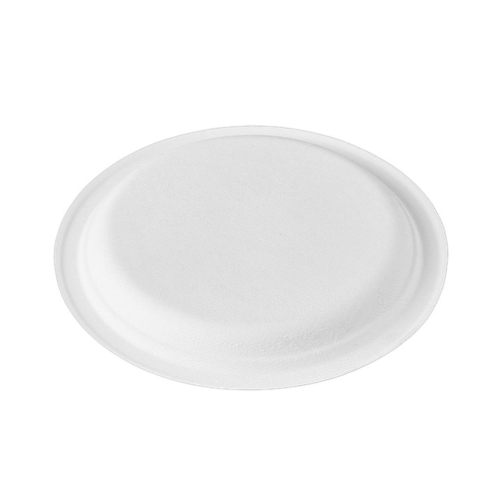 Sugarcane Plate Bagasse White Ø23 cm (500 Units)