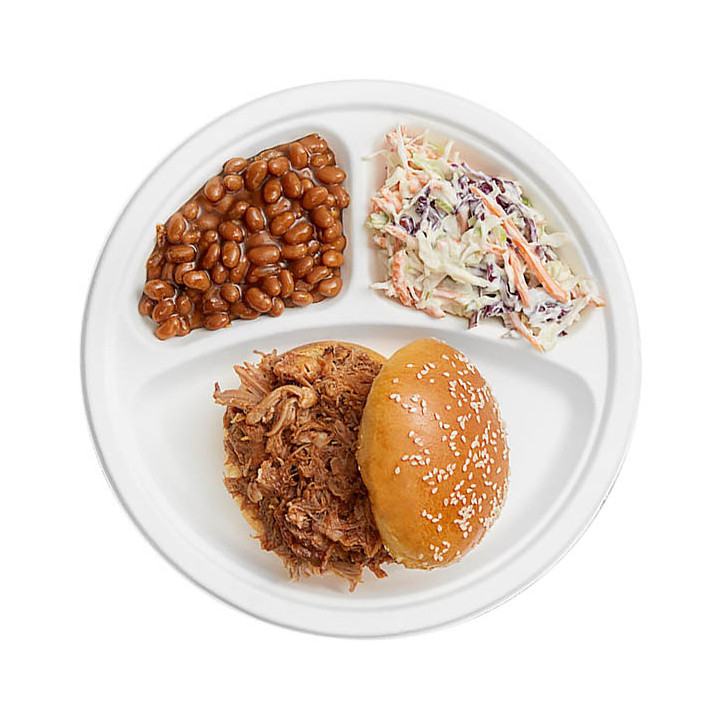 Sugarcane Plate Bagasse 3C White Ø23 cm (50 Units) 