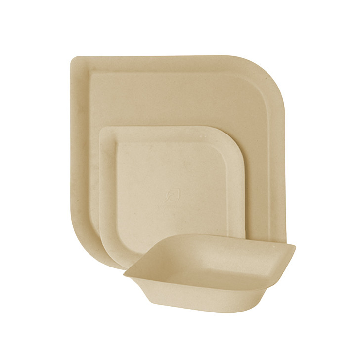 Sugarcane Plate Bagasse and Bamboo 23,8 cm (50 Units) 