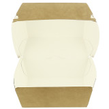 Paperboard Burger Box Kraft Mega Double Closing 15,5x15,5x10cm (50 Units)