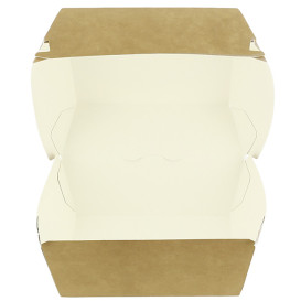 Paperboard Burger Box Kraft Mega Double Closing 13x13x10cm (50 Units)