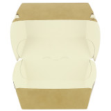 Paperboard Burger Box Kraft XXL Double Closing 13x13x9cm (50 Units)