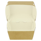 Paperboard Burger Box Kraft Double Closing 11x11x7,5cm (50 Units)