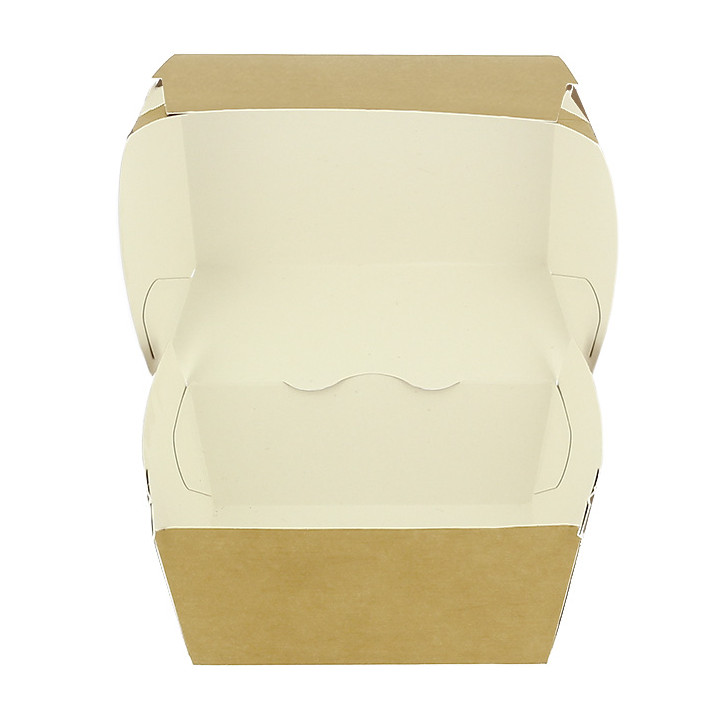 Paperboard Burger Box Kraft Double Closing 11x11x7,5cm (450 Units)