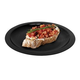 Plastic Plate Flat Black "Round" PP Ø18,5cm (600 Units)