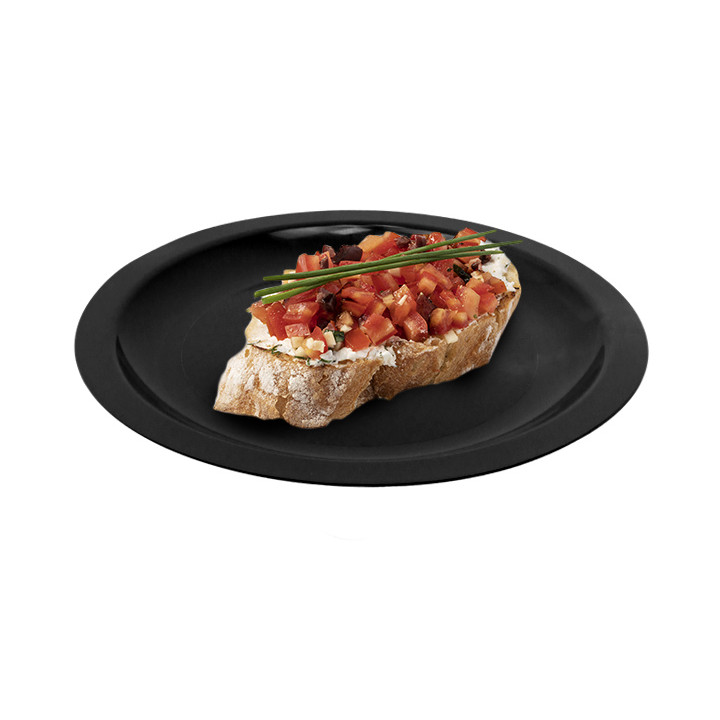 Plastic Plate Flat Black "Round" PP Ø18,5cm (25 Units) 