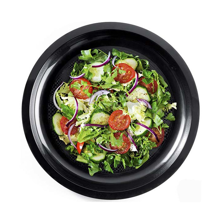 Plastic Plate Black "Round" PP Ø29 cm (25 Units) 