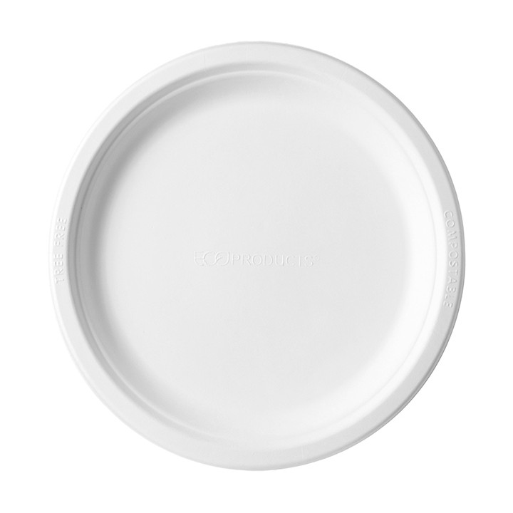Sugarcane Plate Bagasse White Ø17,5 cm (50 Units) 