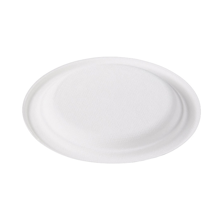 Sugarcane Plate Bagasse White Ø17,5 cm (50 Units) 