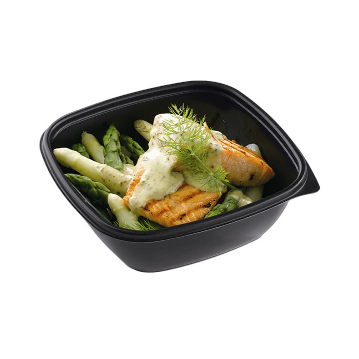 Plastic Deli Container PP Black 750ml 16,5x16,5x6cm (50 Units) 