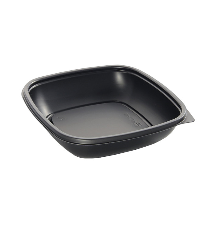 Plastic Deli Container PP Black 500ml 16,5x16,5x4cm (50 Units) 
