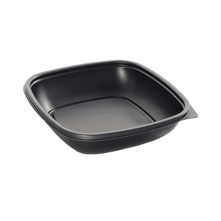 Plastic Deli Container PP Black 500ml 16,5x16,5x4cm (50 Units) 
