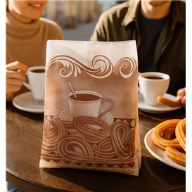 Paper Food Bag for Churros Grease-Proof 22+12x36cm (250 Units)  