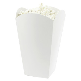 Paper Popcorn Box Large Size White 150gr 8,7x13x20,3cm (250 Units)