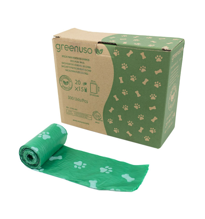 Plastic bag for dog droppings 100% bio 23x32cm (300 units)