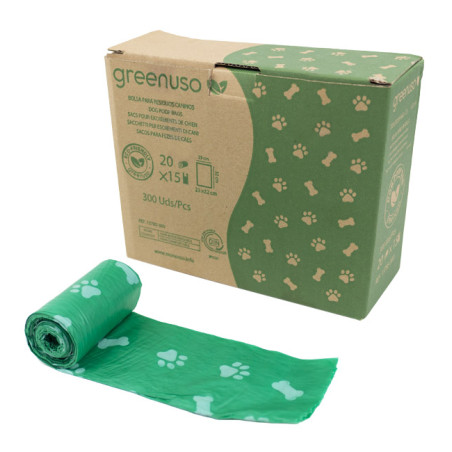 Bolsa para residuos caninos compostable 23 x 32 cm en rollo