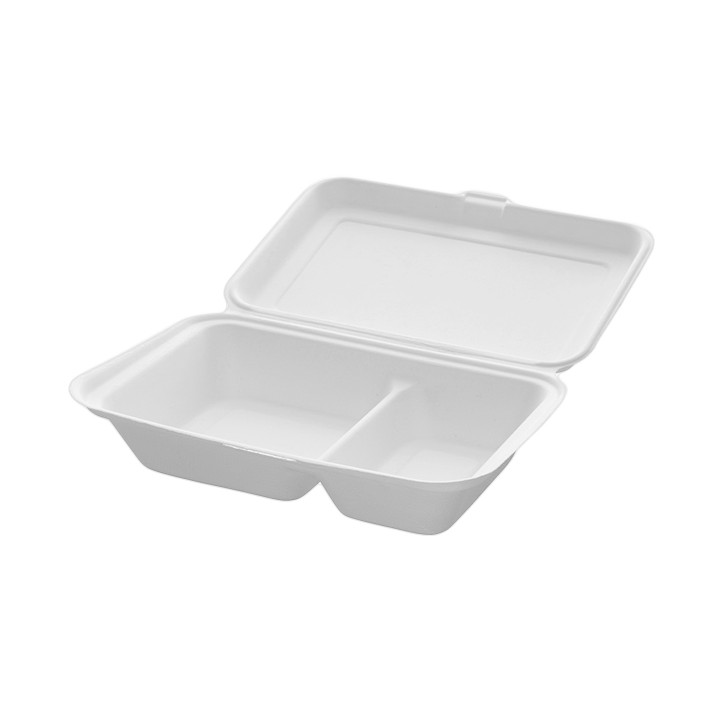 Sugarcane Hinged Burger Container 24,0x12,5x6,5cm (50 Units) 
