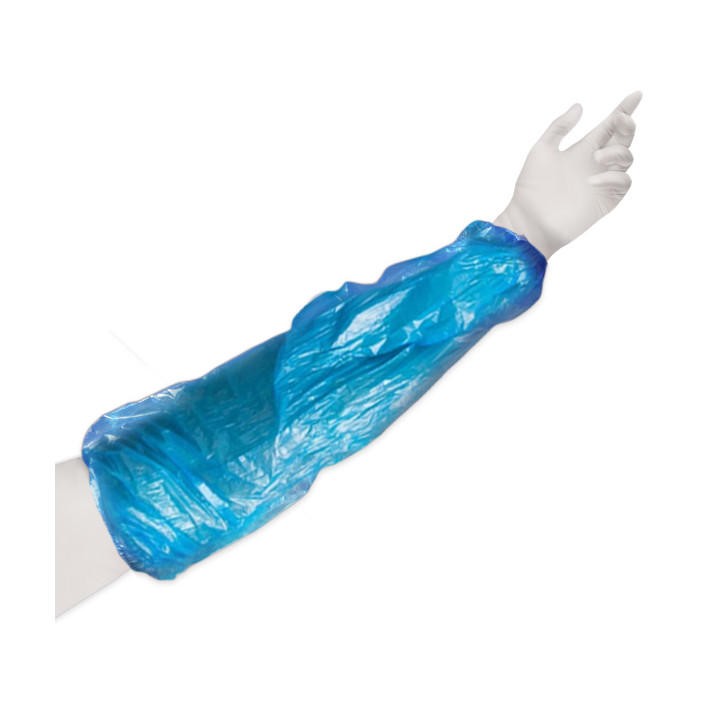 Disposable Plastic Over Sleeve PE Blue G120 18x44cm (100 Units)  