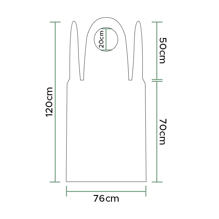 Disposable Plastic Apron PE G100 White 76x120cm (100 Units)  