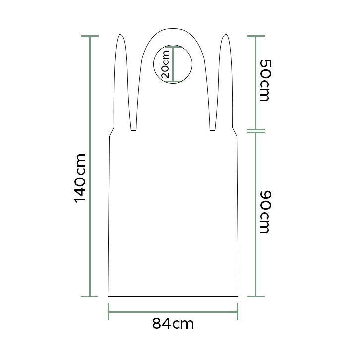 Disposable Plastic Apron PE G230 Blue 84x140cm (50 Units) 