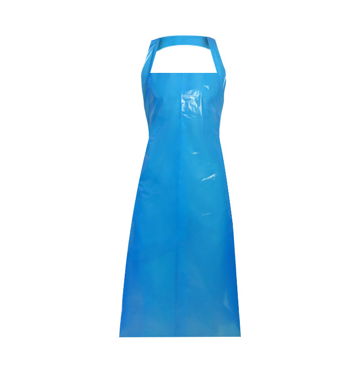 Disposable Plastic Apron PE G150 Blue 76x120cm (100 Units)  